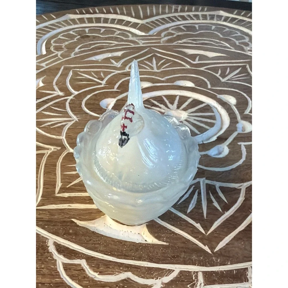 Vallerysthal Milk Glass Hen on Nest (HON) Salt Dip – Mini French Glass 2.5
